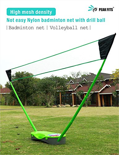 Portable Badminton Net Set,Folding Volleyball Badminton Net,4 Professional Graphite Badminton Racket,8 Racket Grip Tape,4 Shuttlecocks,Family Game,Backyard Sports