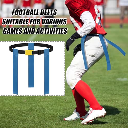 3 Flag Football Belts Flag Football Belts and Flags Adults Size Triple Flags Quick Release Sport Training Equipment - color: Blue