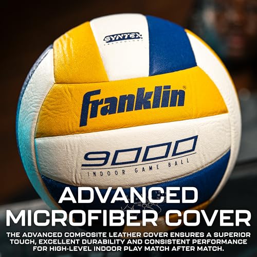Franklin Sports Indoor Training + Match Volleyballs - Premium 9000 + 6000 Official Size Adult + Youth - Ball + Air Pump