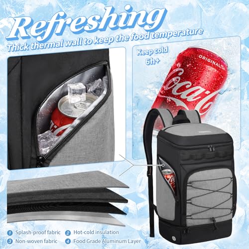Basketball Backpack Bag Large Sports Bag with Separate Ball holder & Shoes compartment, Best for Basketball, Soccer,Volleyball,Gym - color: Grey