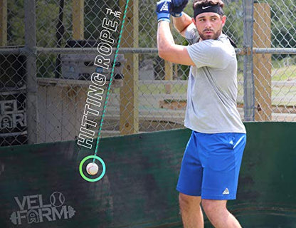 The Original Hitting Rope Baseball Adjustable Batting Training System - Combines Tee and Front Toss Into One Easy Drill - Develop Better Hitting Skills