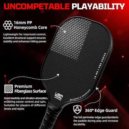 BAGAIL Badminton Net, Height Adjustable Kids Volleyball Net＋BAGAIL Pickleball Paddles, USAPA Approved Surface Pickleball Set, Lightweight Pickle Ball Rackets with 4 Balls, 1 Bag Black Save 20%