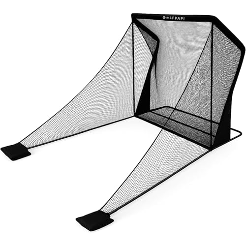 Golf Practice Net – Compact Golf Hitting Net with Steel Frame and Side Net Protection – Indoor & Outdoor Golf Training Net for Backyard, Garage, or Simulator Use 7.5 & 10 ft - size: 7.5 Feet Wide