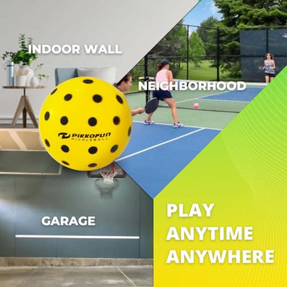 Silent Pickleball Balls - Quiet Foam Pickleballs for Indoor and Outdoor Practice - Includes 3 Balls and Tube - 3 Pack Soft Pickleballs - color: A-Yellow