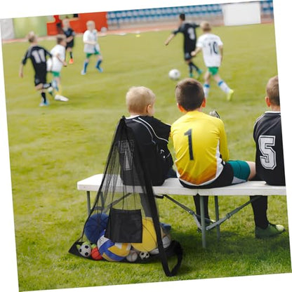 Large Mesh Ball Bag for Soccer Volleyball and Basketball Sturdy Drawstring Sports Equipment Storage Bag for Players for Team Gear