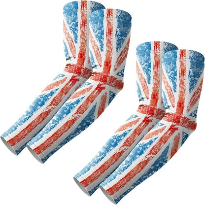 ROXUN Arm Sleeves, Cooling UV Sun Protection Sports Compression for Men/Women - color: 2 Pairs England Flag