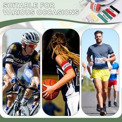 Captain Armband Soccer Captain Arm Bands Elastic Adjustable Leader Armbands Team Sport Rugby Player Band - color: Yellow/White, size: 4.1x3.4 Inch