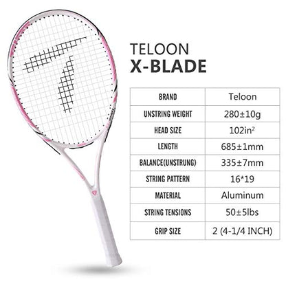 Teloon Tennis Rackets for Adults 2 pcs Recreational -27 inch Tennis Racquet for Men and Women College Students Beginner Tennis Racket.…