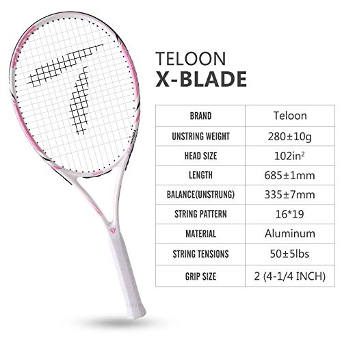 Teloon Tennis Rackets for Adults 2 pcs Recreational -27 inch Tennis Racquet for Men and Women College Students Beginner Tennis Racket.… - color: BLADE-V9-V10