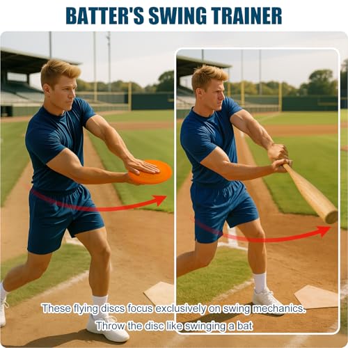 8Pcs Baseball Swing Trainer, 7 Inch Swing Disk for Batting Mechanics, Softball Training Equipment, Lightweight Durable Hitting Aid for Players (Multicolor)