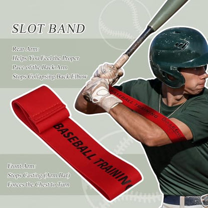 OTW Softball Baseball Swing Trainer, Training and Batting Hitting Equipment - style: 3 Bands - Black Body Band