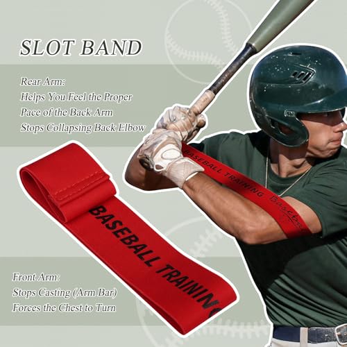 OTW Softball Baseball Swing Trainer, Training and Batting Hitting Equipment - style: 3 Bands - Red Body Band