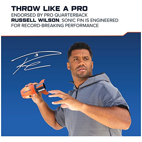 Aerobie gl_Toy Sonic Fin Football, Aerodynamic Russel Wilson Toy, Now with Softer Foam & Fins, Outdoor Games for Kids and Adults Aged 8 and Up, Orange