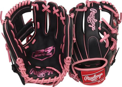 Rawlings | R9 Series Baseball Glove - color: Black / Pink | Pro I Web, size: 11.5"