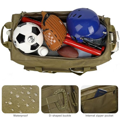 120L Extra Large Baseball Duffle Bag for Adult Softball Gym Bag with Shoe Compartment, Sports Duffel Bat Equipment Bag Coach Team Catchers Gear Bag for Hockey Football Basketball Soccer, Brown - color: Brown