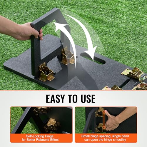 VEVOR Soccer Rebounder Board, Portable Soccer Wall with 2 Angles Rebound, Foldable HDPE Kickback Rebound Board, Soccer Training Equipment for Kids and Adults, Passing & Shooting Practice - size: 45"X13"