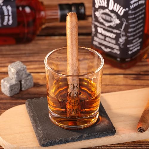 Tears of My Pickleball Opponents Whiskey Glass - Funny Whiskey Gifts for Men, Funny White Elephant Pickleball Gifts Gag Gift Ideas for Men, Christmas Bourbon Glass for Brother Dad Uncle Friends