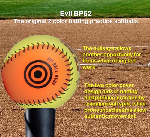 1 Dozen Evil Bp 12" Softballs - 52cor/.300 Compression AK Evil BP52 12 Balls