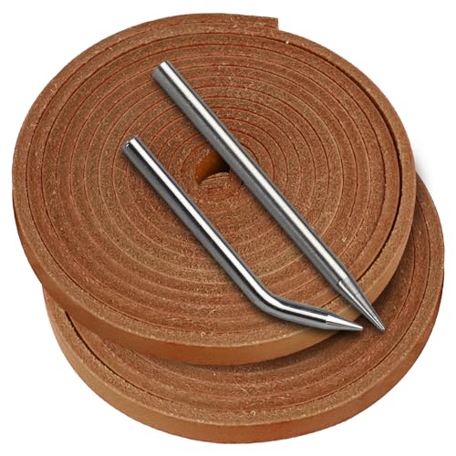 Baseball Glove Lace, Mitt Lace Repair Kit Softball 2 Leather Laces and 2 Lacing Needles for Catcher's Glove - color: Tan