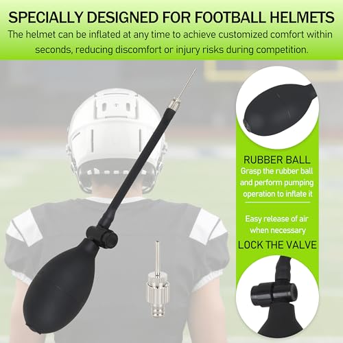 Helmet Inflation Pump & Inflatable Needle Kit, Compatible with Riddell Football Helmet Pump Accessories Compatible with Unlimited Sports Helmets
