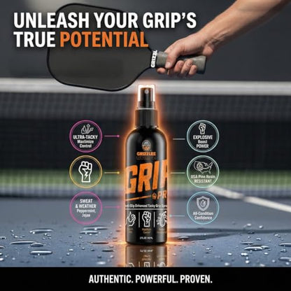Grip Pro - Anti-Slip Tacky Spray for Athletes | Sweat-Proof Control with GripX Technology for Pickleball, Tennis, Football, Baseball, Softball, Pole Dancing, Basketball - Maximum Tack
