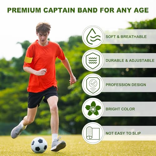 PATIKIL Soccer Captain Armband, Captain Arm Bands for Soccer Elastic Captain Arm Band Sports Captain Armband - color: Light Yellow
