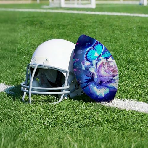 American Football, Official Size 11.9 x 7.3 Inch, Premium Composite Leather High-Grip Ball with Pro-Style Lacing, Unique Prints for Training, Games & Gifts - color: Pink Rose Butterfly