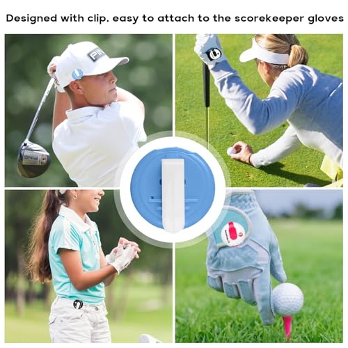 4-Piece Set of Golf Score Counter -4-Color Compact Ball Tracker