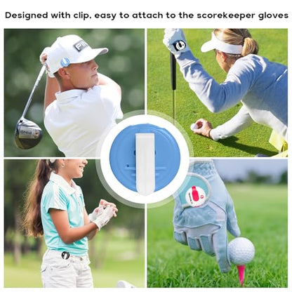 4-Piece Set of Golf Score Counter -4-Color Compact Ball Tracker