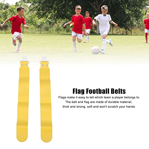 Flag Football Set, Adjustable Flag Football Belts for Kids Youth and Adults Training, 5pcs - color: Yellow