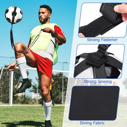 TOBWOLF Wrist Belt Solo Soccer Kick Trainer, Adjustable Handle Soccer Ball Trainers with String Fits Ball Size 3, 4, 5, Football Juggling Throwing Trainer for Adult/Youth to Enhance Ball Control Skill