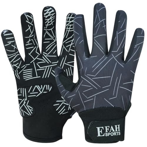 Baseball Batting Gloves for Youth Adult Mens Kids Boys Padded Comfortable Softball Batting Gloves with Super Grip Finger Fit Palms - color: GREY, size: Youth Medium