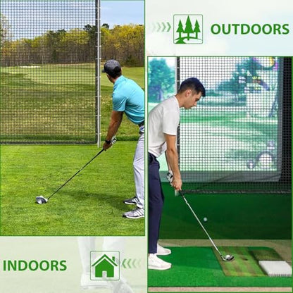 AKOZLIN Golf Practice Net Golf Netting Heavy Duty Sport Netting Nylon Golf Hitting Net for Baseball Hockey Soccer Ball Net Backyard Driving Cage Indoor Outdoor 10x6.5ft/10x10ft/10x15ft/15×15ft/10x20ft - style: 10x6.5ft