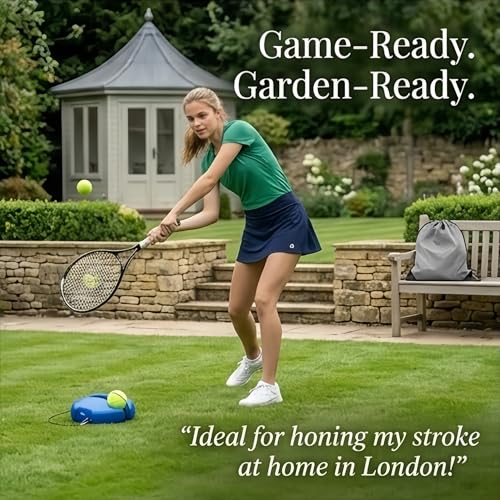 Tennis Practice Rebounder with String, Solo Tennis Trainer Rebound Ball Kits, Multifunction Tennisball Training Baseboard for Outdoors, in The Garden, in The Park - color: 2pcs*Blue+Ball