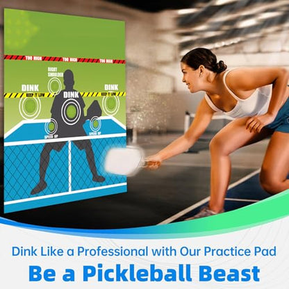 Pickle Practice Pad, Training Aid Equipment for Control Volleys Accuracy, Easy Setup for Home Gym Club