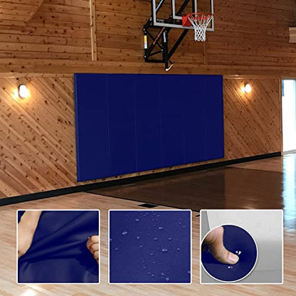 6FT HighGym Wall Paddings Basketball Court Wall Protection Pad - 2”Thick Foam Wall Mat Durable Protector for Wall-Mounted Basketball Hoops Garage Taekwondo(72" L x 20" W) - color: BLUE, style: 1 PACK
