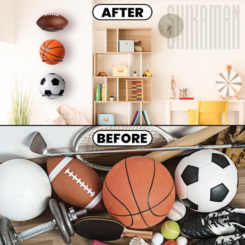 Ball Holder Wall Mount Bulk,Basketball Football Stand Ball Storage - size: 72 Pack