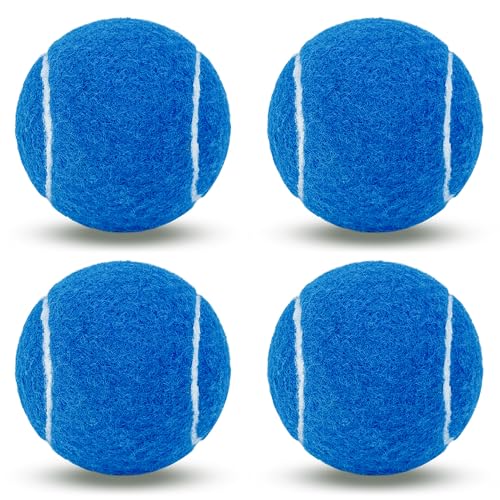 Tennis Balls, 4 Pack Training Tennis Balls – Practice Balls for Beginners & Playing Balls for Dogs - color: Navy