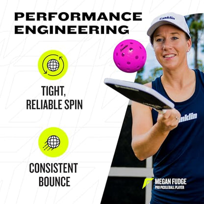 Franklin Sports X-40 Outdoor Pickleballs - Official Ball of USA Pickleball, APP Tour + US Open - Regulation Size