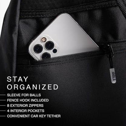 JOOLA Everyday Sling Bag - Lightweight Pickleball Backpack Holds 2 Paddles - Crossbody Bag with Bottle Pocket & Carabiner - color: Gravity Gray
