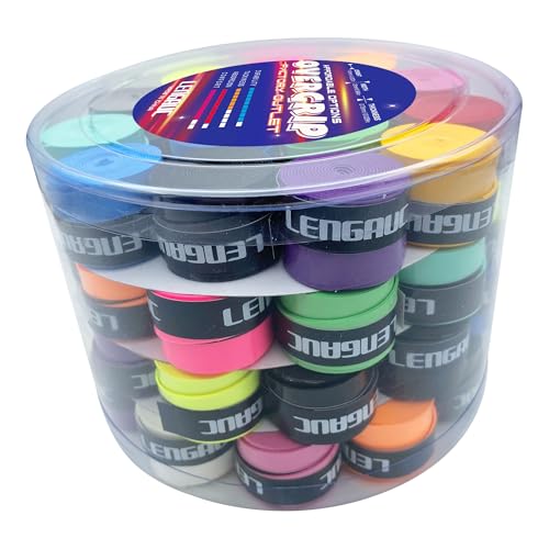 Tacky Overgrips,Tennis/Badminton/Pickleball/Paddle 30/60 Pack, Tacky Anti-Slip and Absorbent Grip, Colorful,Comfort Grip Tape,Absorb Sweatbands Anti Slip - color: 60 Pack 0.029 inch Assorted Colours