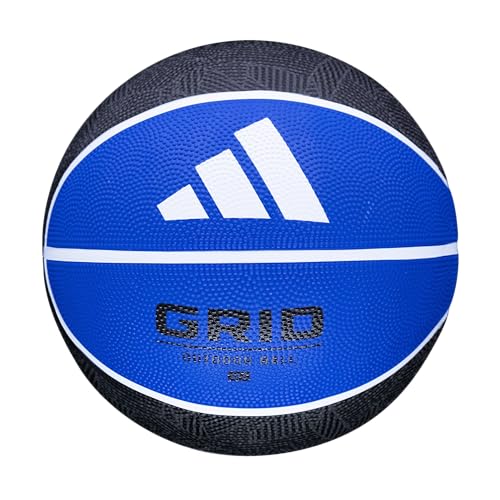 adidas | Grid | Recreational Rubber Basketball | Durable for Outdoor & Indoor Play - color: Black/Royal, size: Size 7 (29.5")
