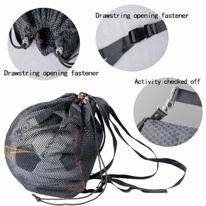 Basketball Bag with mesh Drawstring for Storage, Breathable for Sports use, Suitable for Volleyball, Football, Rugby, Swimming Bags, Double-Shoulder Strap, Cross-Body Strap
