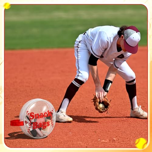 Reginary 12 Pcs Baseball Snack Bags for Team Gifts Baseball Goodie Treat Candy Bags Pouch Clear PVC Waterproof with Zipper Party Favors for Team Christmas Birthday Gifts Sport Supplies - style: Baseball Snack Bag