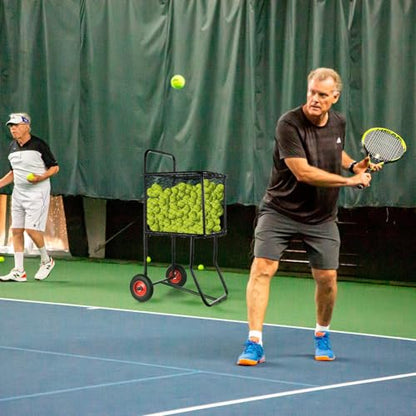 Rolling Baseball Cart with Large Wheels | Heavy Duty Steel Sports Ball Holder | Holds Up to 300 Baseballs Or 150 Softballs | Powder Coated Frame | 22x24x45 Inches Ball Storage for Training Gym School