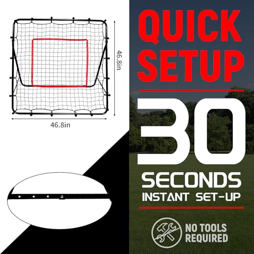 Soccer Baseball Rebounder Net：Quick-Switch Angle Volleyball Pitchback Training for Control, Passing Practice, Easy Setup Football Goal Rebounder for Kids Teens & Adults Backyard
