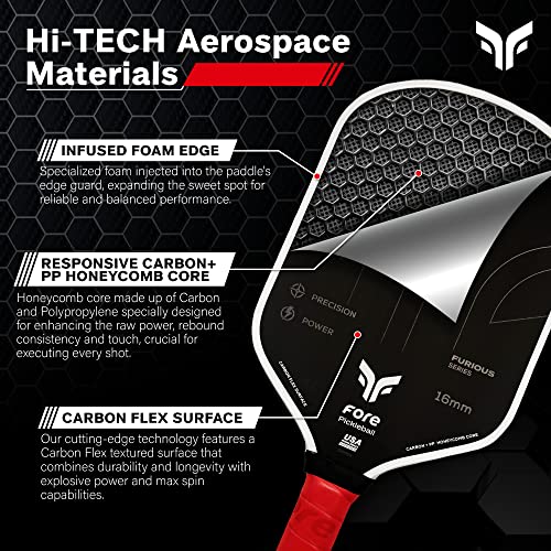 Havok Pro Pickleball Paddle: Carbon Fiber Surface for Enhanced Power, Precision and Maximum Spin - Large Sweet Spot and USAPA Approved - color: Black