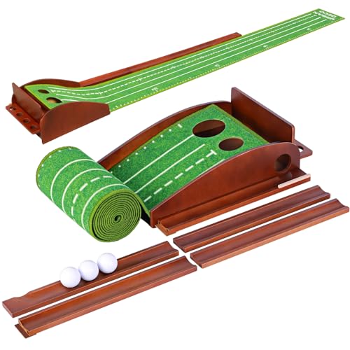 Urban Deco Putting Green Indoor, Golf Putting Mat Putting Matt with Auto Ball Return Training for Indoor and Outdoor Practice, Mini Golf Game for Home Office Backyard, Golfer Man Gift