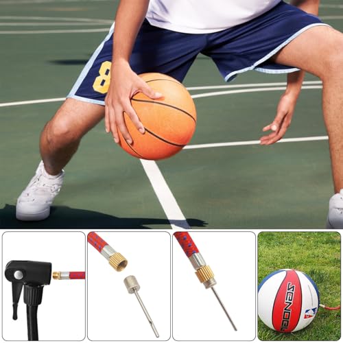 40 Pack Stainless Steel Ball Pump Needles, No Break Heavy Duty Air Pump Needles for Balls with A Pump Needle Adaptor Hose, Compatible with Football Basketball Soccer Volleyball Rugby and Other Balls