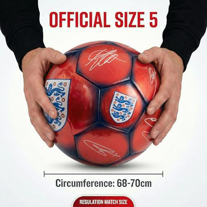 Hy-Pro Officially Licensed Classic Signature Soccer Ball, Metallic, Size 5, Training, Match, Merchandise, Collectible for Kids and Adults - style: England FA